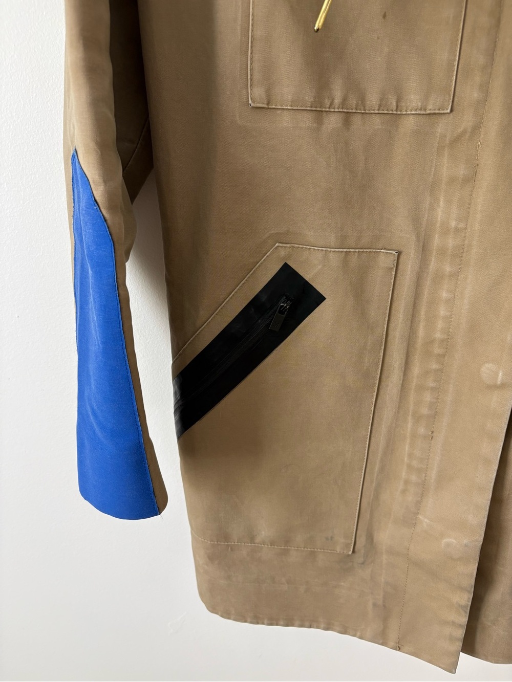 Scotch & Soda Heavyweight Hooded Utility Field Jacket Tan Blue Size Small Fall - Picture 5 of 16